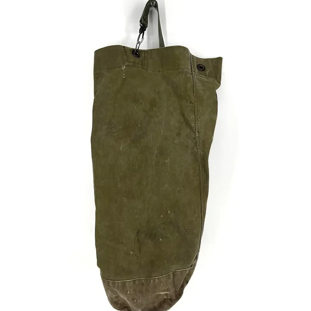 Vintage (Vietnam) Army Duffle Barracks Bag Tote Stenciled with Strap
